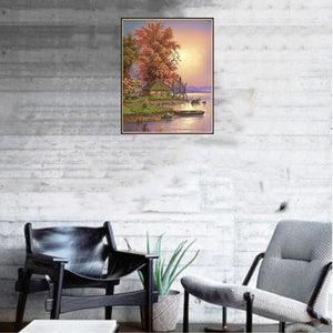 Arbre de riverside - diamant rond complet - 25x30cm