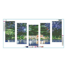Charger l&#39;image dans la galerie, 5pcs/set waterside city - peinture en diamant ronde - 95x45cm
