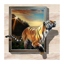 Charger l&#39;image dans la galerie, Tigre en cours d’exécution - diamant rond complet - 30x30cm
