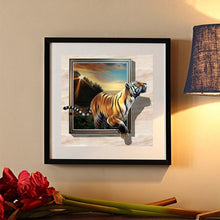Charger l&#39;image dans la galerie, Tigre en cours d’exécution - diamant rond complet - 30x30cm
