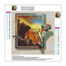 Charger l&#39;image dans la galerie, Tigre en cours d’exécution - diamant rond complet - 30x30cm
