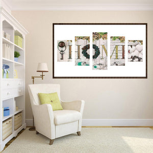 5pcs/set home - peinture en diamant ronde - 95x45cm