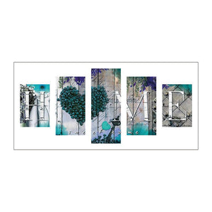 5pcs/set maison d’amour - peinture complète en diamant - 95x45cm