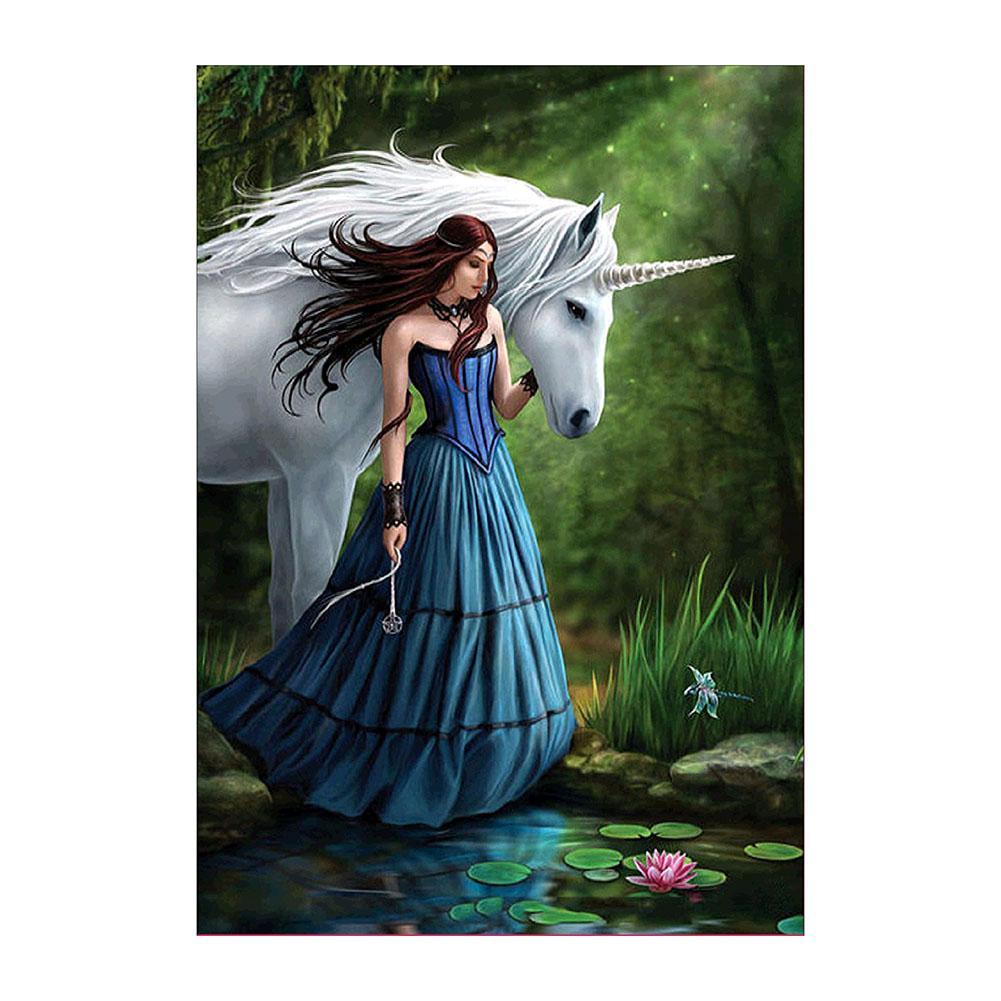 Cheval de déesse - diamant rond complet - 40x30cm