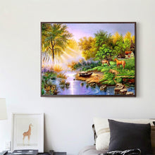 Charger l&#39;image dans la galerie, Vue sur la rivière - peinture diamant pleine - 40x30cm
