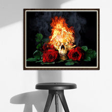 Charger l&#39;image dans la galerie, Rose de feu - diamant rond complet - 40x30cm
