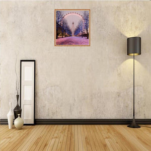 Roue romantique de ferris - diamant rond complet - 30x30cm