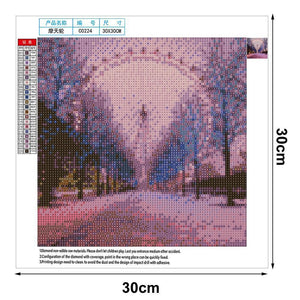 Roue romantique de ferris - diamant rond complet - 30x30cm