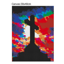 Charger l&#39;image dans la galerie, Croix - diamant rond complet - 30x40cm
