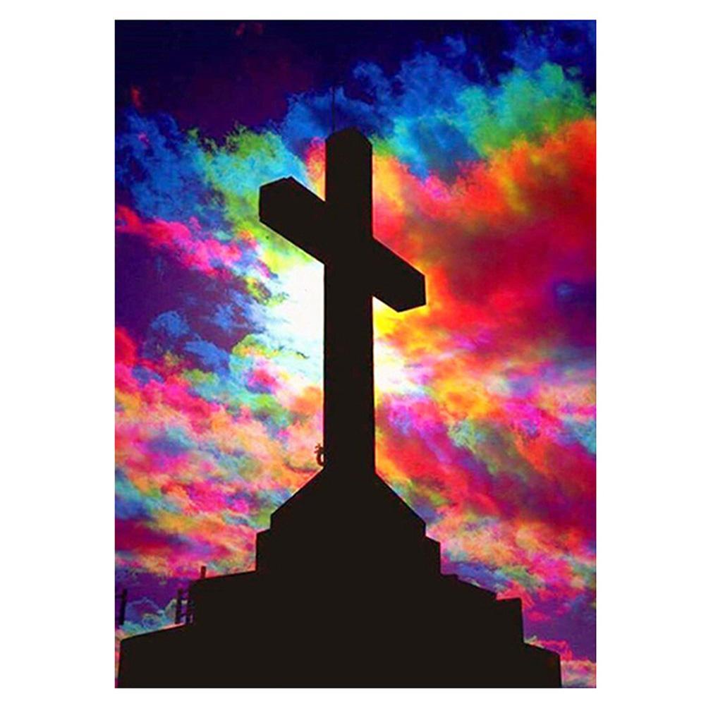 Croix - diamant rond complet - 30x40cm