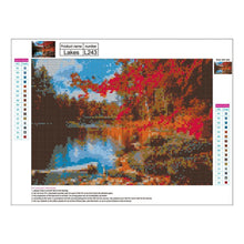 Charger l&#39;image dans la galerie, Feuilles d’automne lac - peinture diamant complet - 40x30cm
