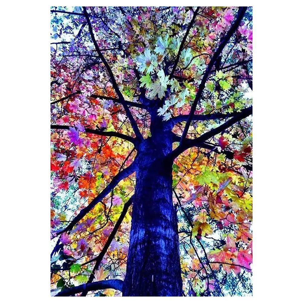 Érable coloré - diamant rond complet - 30x40cm