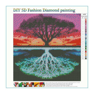 Arbre - peinture en diamant complet - 30x30cm