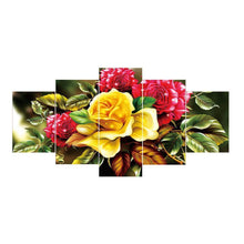 Charger l&#39;image dans la galerie, Fleurs 5pcs - peinture complète de diamant - 95x45cm

