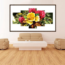 Charger l&#39;image dans la galerie, Fleurs 5pcs - peinture complète de diamant - 95x45cm

