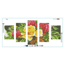 Charger l&#39;image dans la galerie, Fleurs 5pcs - peinture complète de diamant - 95x45cm
