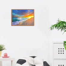 Charger l&#39;image dans la galerie, Plage dans le soleil couchant - peinture complète de diamant - 30x40cm
