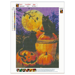 Halloween ?aiguille - diamant rond complet - 40x30cm