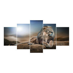 Lion 5 - photos - diamant rond complet - 95x45cm