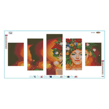 Charger l&#39;image dans la galerie, 5pcs/set beauty - peinture en diamant ronde - 95x45cm
