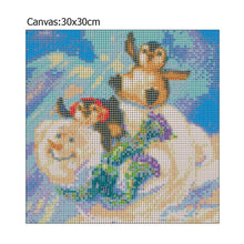 Charger l&#39;image dans la galerie, Pingouin de bonhomme de neige - peinture complète de diamant - 30x30cm
