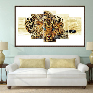 5pcs/set leopard - peinture en diamant ronde - 95x45cm
