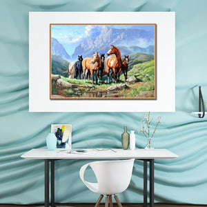 Chevaux - peinture en diamant complet - 30x40cm