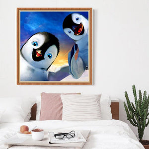 Pingouin - peinture en diamant complet - 30x30cm