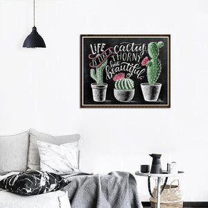 Tableau noir d’arbre - diamant rond complet - 25x30cm