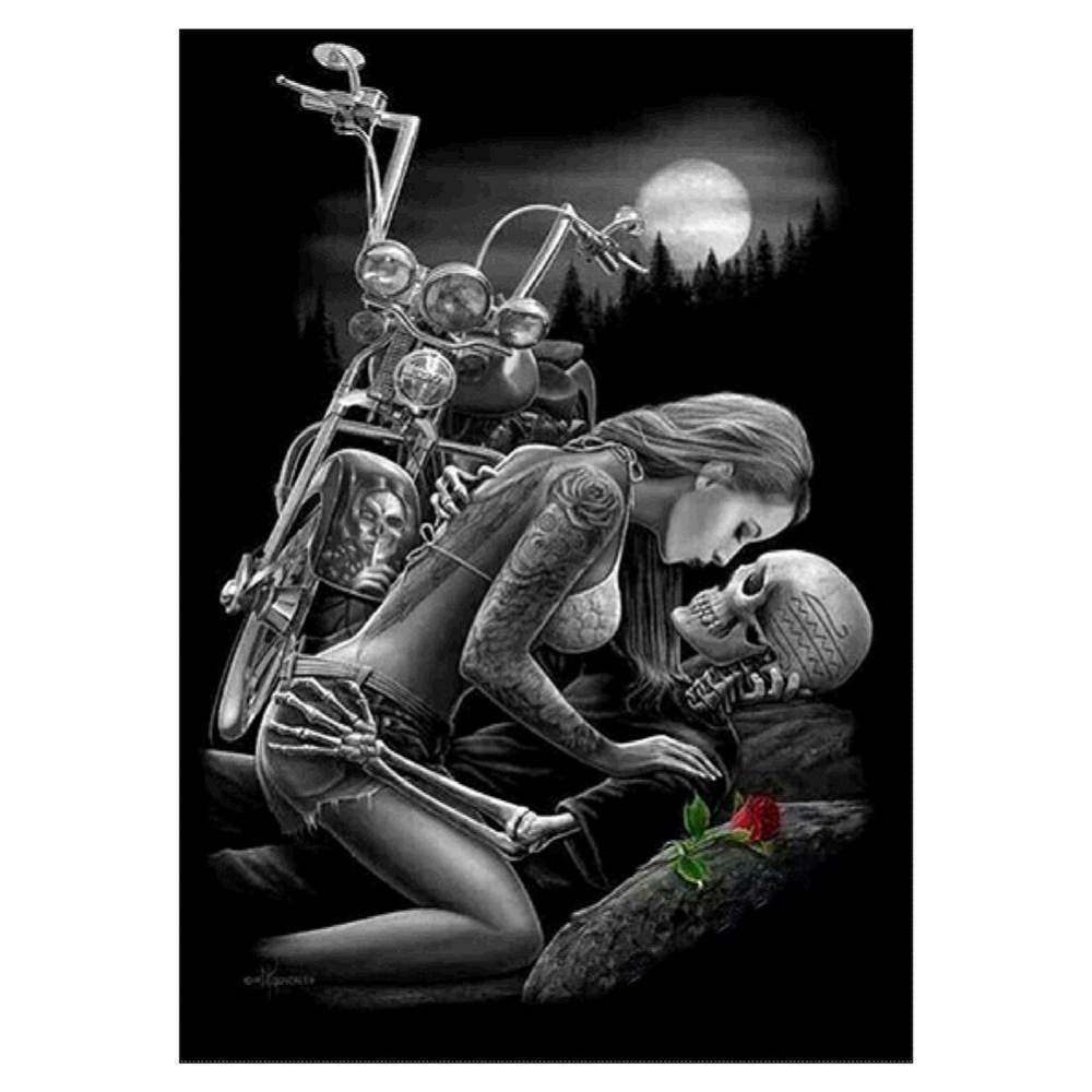 Crâne de beauté - diamant rond complet - 40x30cm