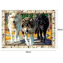 Charger l&#39;image dans la galerie, Loups - peinture en diamant complet - 40x30cm
