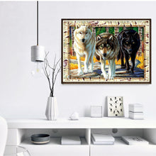 Charger l&#39;image dans la galerie, Loups - peinture en diamant complet - 40x30cm
