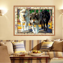 Charger l&#39;image dans la galerie, Loups - peinture en diamant complet - 40x30cm
