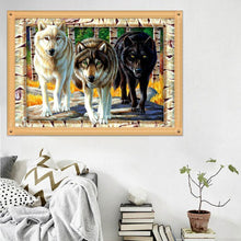 Charger l&#39;image dans la galerie, Loups - peinture en diamant complet - 40x30cm
