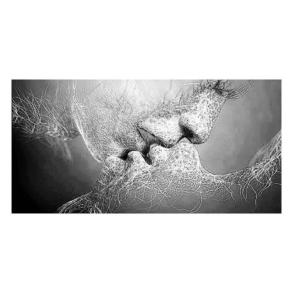 Amoureux de baisers - diamant rond complet - 50x30cm