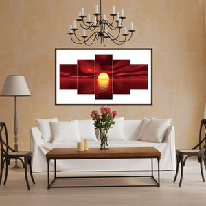 5pcs/set sunrise - peinture complète en diamant - 95x45cm