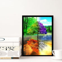 Charger l&#39;image dans la galerie, Arbre quatre saisons - diamant rond complet - 30x40cm
