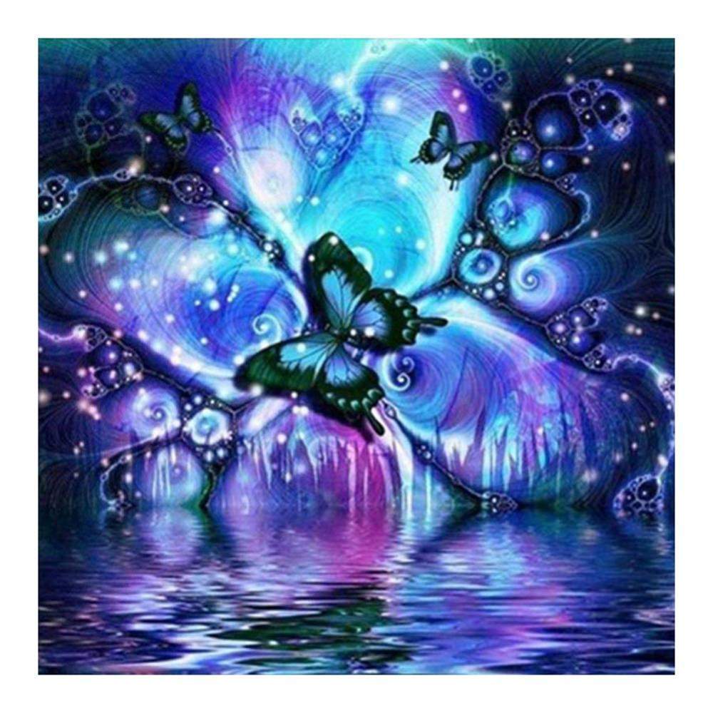 Papillon - diamant rond complet - 30x30cm