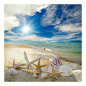 Plage - diamant rond complet - 30x30cm