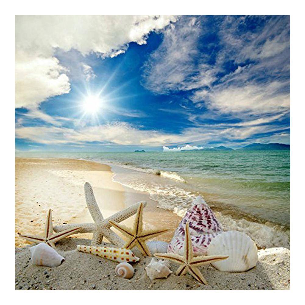 Plage - diamant rond complet - 30x30cm