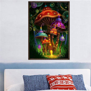 Champignon magnifique - diamant rond complet - 40x30cm