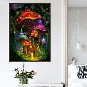 Champignon magnifique - diamant rond complet - 40x30cm