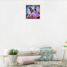 Charger l&#39;image dans la galerie, Oiseau de fille - diamant rond complet - 30x30cm
