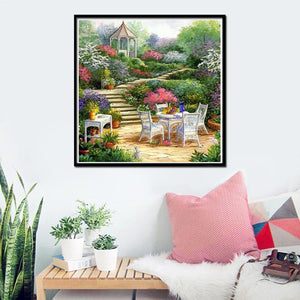 Jardin - peinture en diamant complet - 30x30cm