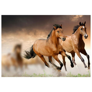 Course de cheval - peinture complète de diamant - 30x25cm