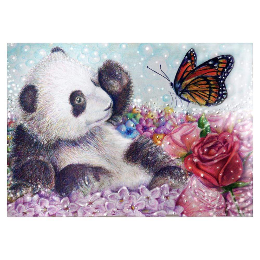 Panda - diamant rond complet - 30x25cm
