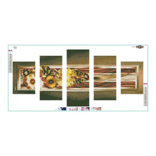 Charger l&#39;image dans la galerie, 5pcs/set flower - peinture en diamant ronde - 95x45cm

