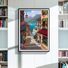 Charger l&#39;image dans la galerie, Paysage de rue - diamant rond complet - 40x30cm
