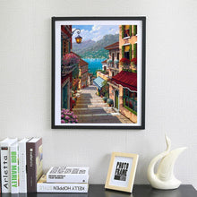 Charger l&#39;image dans la galerie, Paysage de rue - diamant rond complet - 40x30cm
