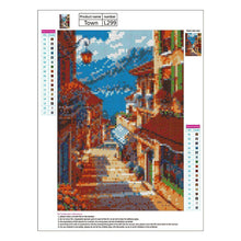 Charger l&#39;image dans la galerie, Paysage de rue - diamant rond complet - 40x30cm
